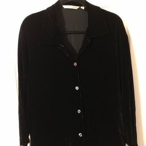 Victoria Secret Black Velvet Button Up